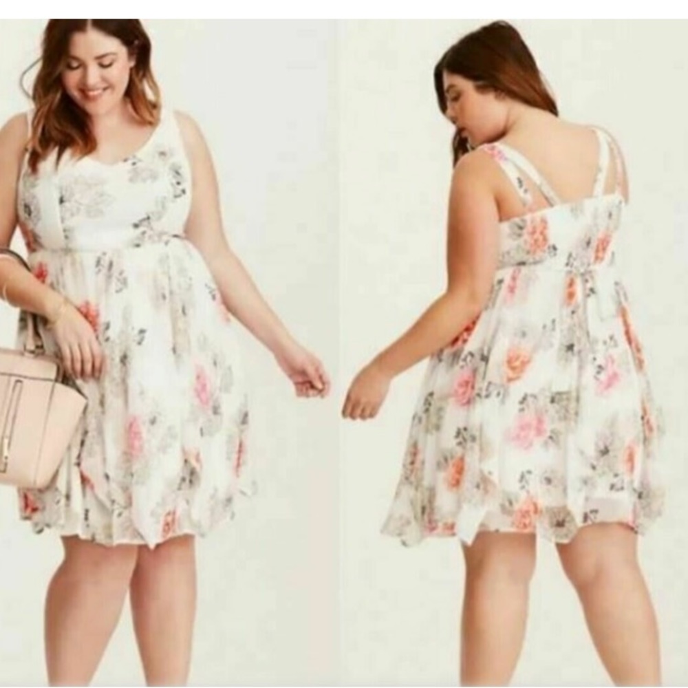 Floral White & Pink Sundress for Women